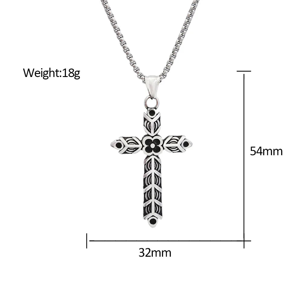 Fashion Classic Viking Style Cross Necklaces for Women Gifts Stainless Steel Retro Cross Pendant Creative Jewelry Gift