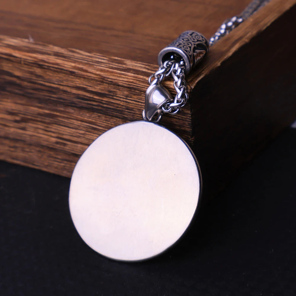 Vintage Viking Elk Skull Pendant Necklace Stainless Steel Norse Odin Viking Rune Necklace for Men Biker Amulet Jewelry Wholesale