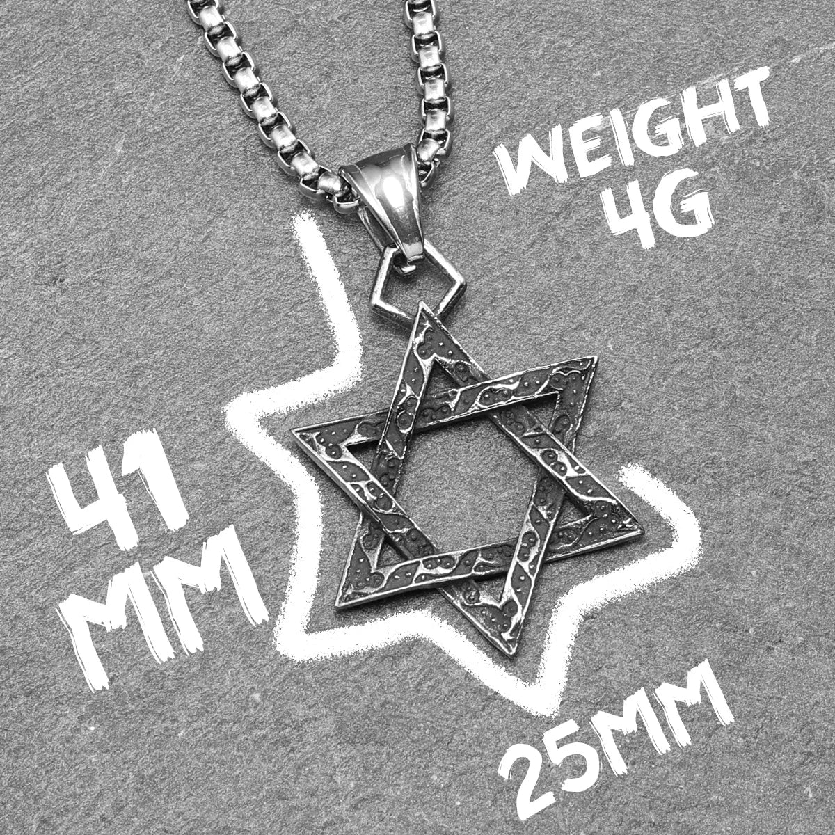 Star Of David Seal of Solomon Stainless Steel Men Necklaces Pendant Chain Punk For Women Fashion Jewelry Gifts Wholesale