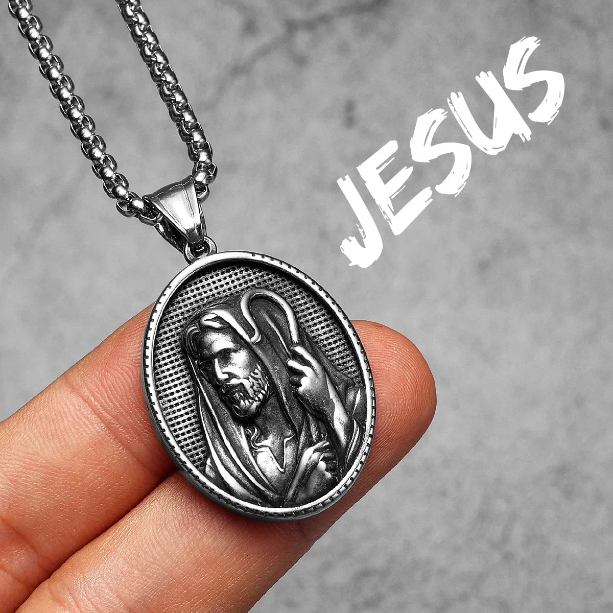 Christian Jesus Heart Cross Powerful Amulet Stainless steel Men Necklaces Pendant Chain New In For Women Jewelry Gifts Wholesale