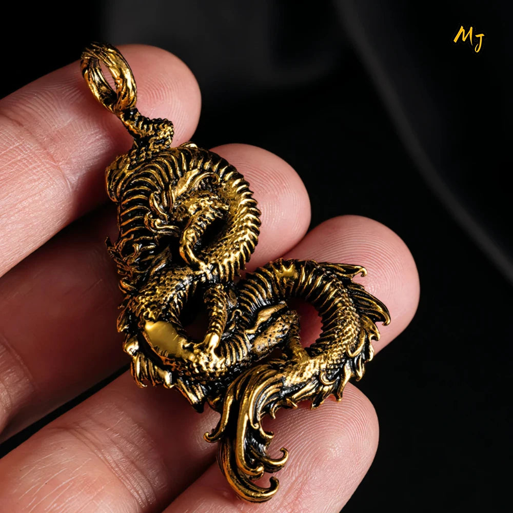 Symbol of year 2024 Dragon Vintage Chinese Dragon Necklace Pendant for Women Hip-hop Punk Men Chain Gifts Jewelry Accessories