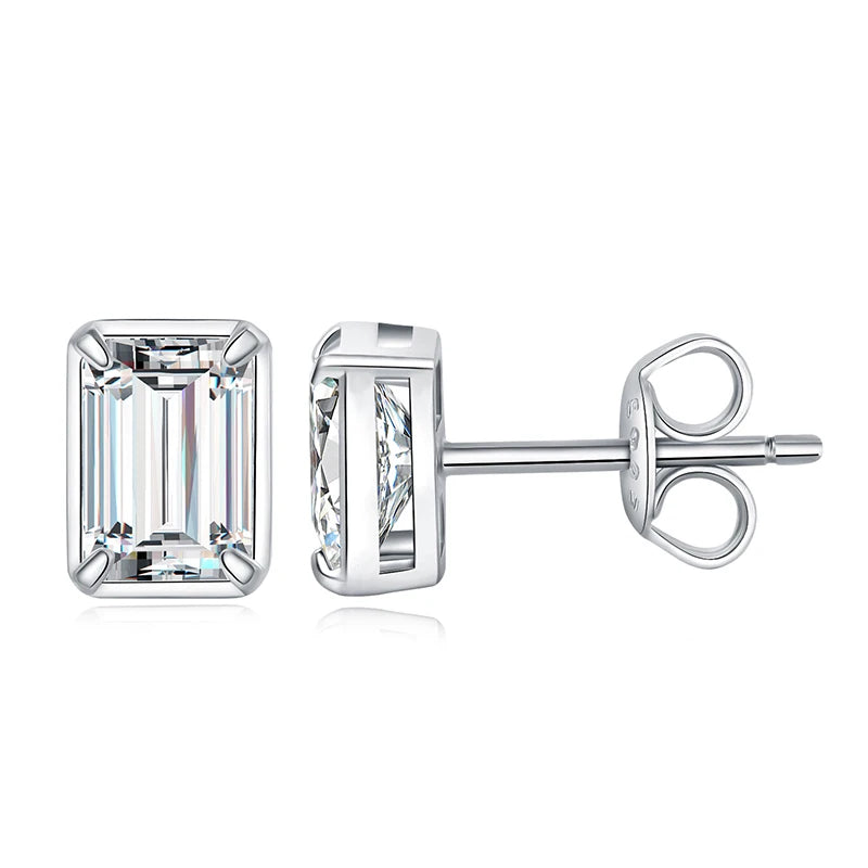 JewelryPalace Emerald Cut 5A Cubic Zirconia Wedding Engagement 925 Sterling Silver Stud Earrings for Woman Anniversary Gift