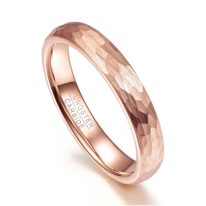 4mm 6mm Tungsten Steel Rings Classic Rose Gold Geometric Men Women Ring Jewelry Couple Gift T069R