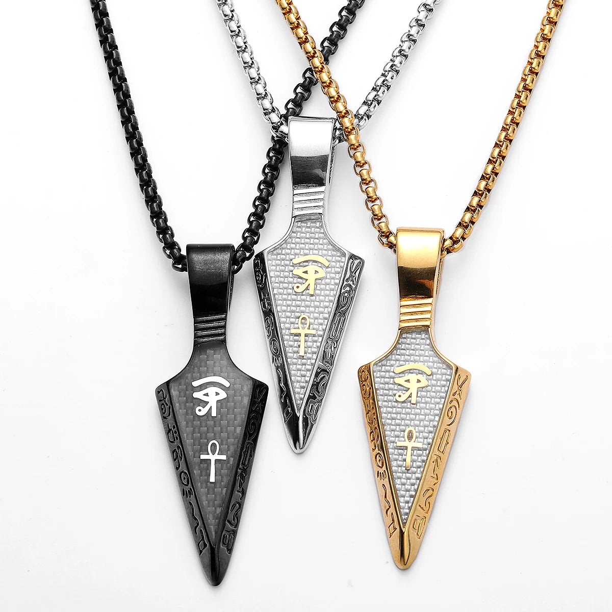The Eye oOf Horu Spear Stainless Steel Men Necklaces Pendant Chain For Women Fashion New in Jewelry Gifts Wholesale Dropshiping