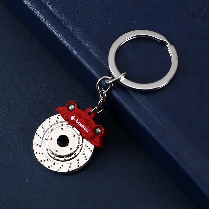 Mini Zinc Alloy Auto Parts Keychains Simulated Speed Gearbox Absorber Motor Piston Pendant Car Keys Holder Keyring Cute Men Gift SC red 8 cm