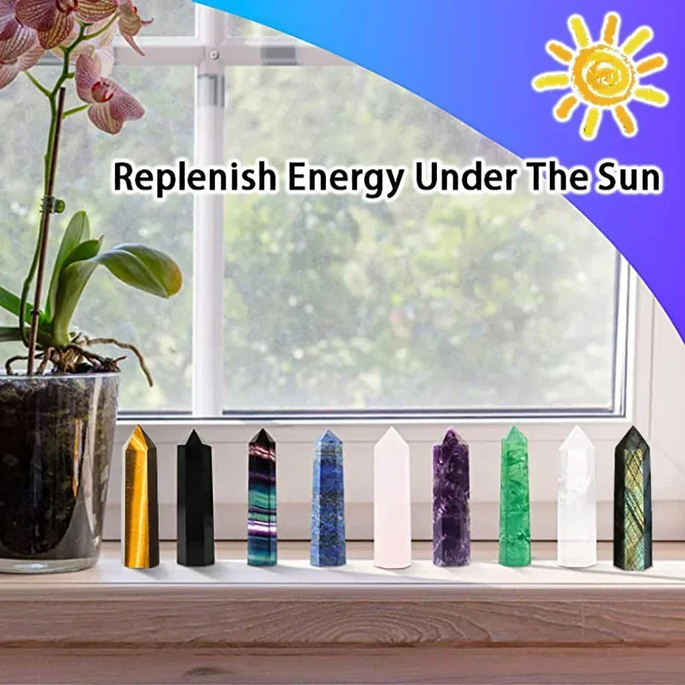 Natural Stone Single Point Wand Stone Mineral Crystal Stones Crafts Home Decoration Hexagonal Prism Christmas Gifts