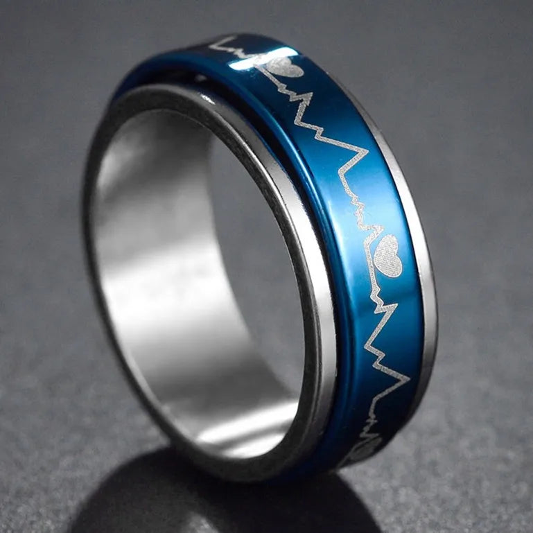 Fashion New 8mm Simple Men Ring Smooth Stainless Steel Blue Charms Rings Women's Couple Jewelry Gift Dropshipping