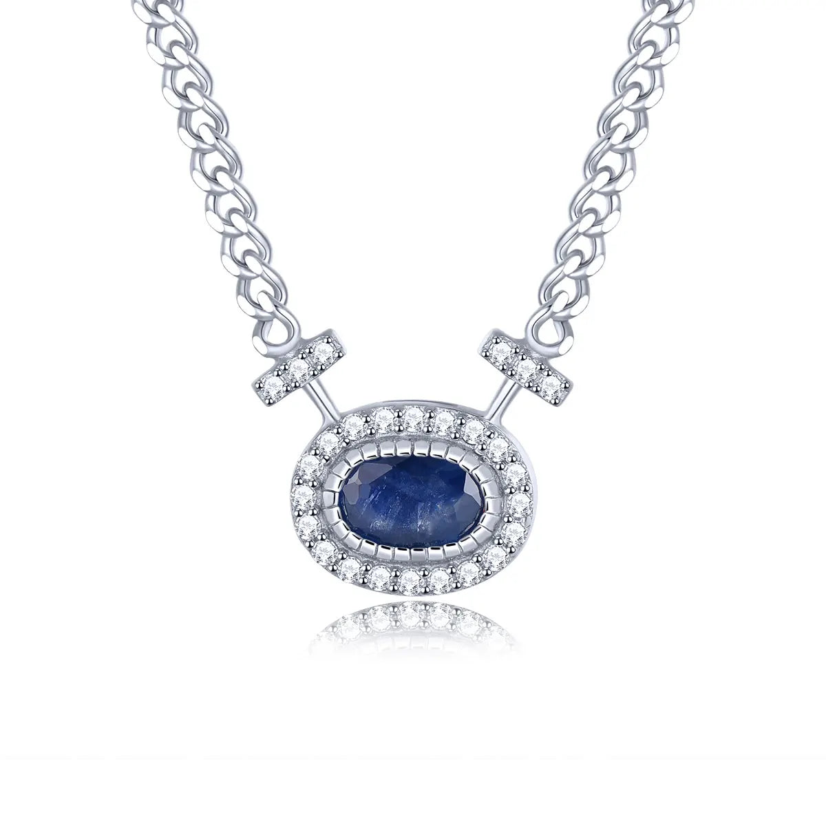 Natural Blue Sapphire Silver Necklace 0.8 Carats Genuine Precious Gemstone S925 Exquisite Romantic Fine Jewelrys Birthday Gifts
