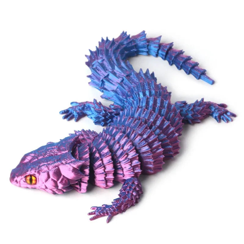3D Printed Conjoined Lizard Statue Ornaments, Movable Cartoon, Creative Desk Plants, Rockery, Fish Tank Landscaping Decoration