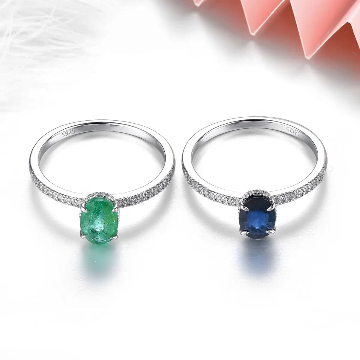 Natural Emerald Sterling Silver Rings 0.7 Carats Genuine Precious Emerald Women Classic S925 Fine Jewelry Style Christmas Gifts