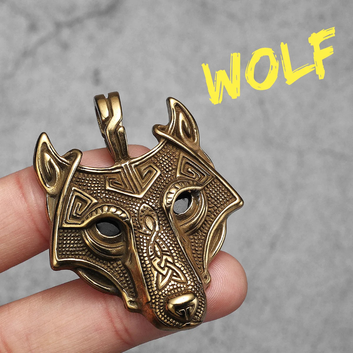 Viking Wolf Gemstone Men Necklaces With Pendant Stainless Steel Jewelry For Male Women Punk Hip Hop Accessories Gifts Wholesale