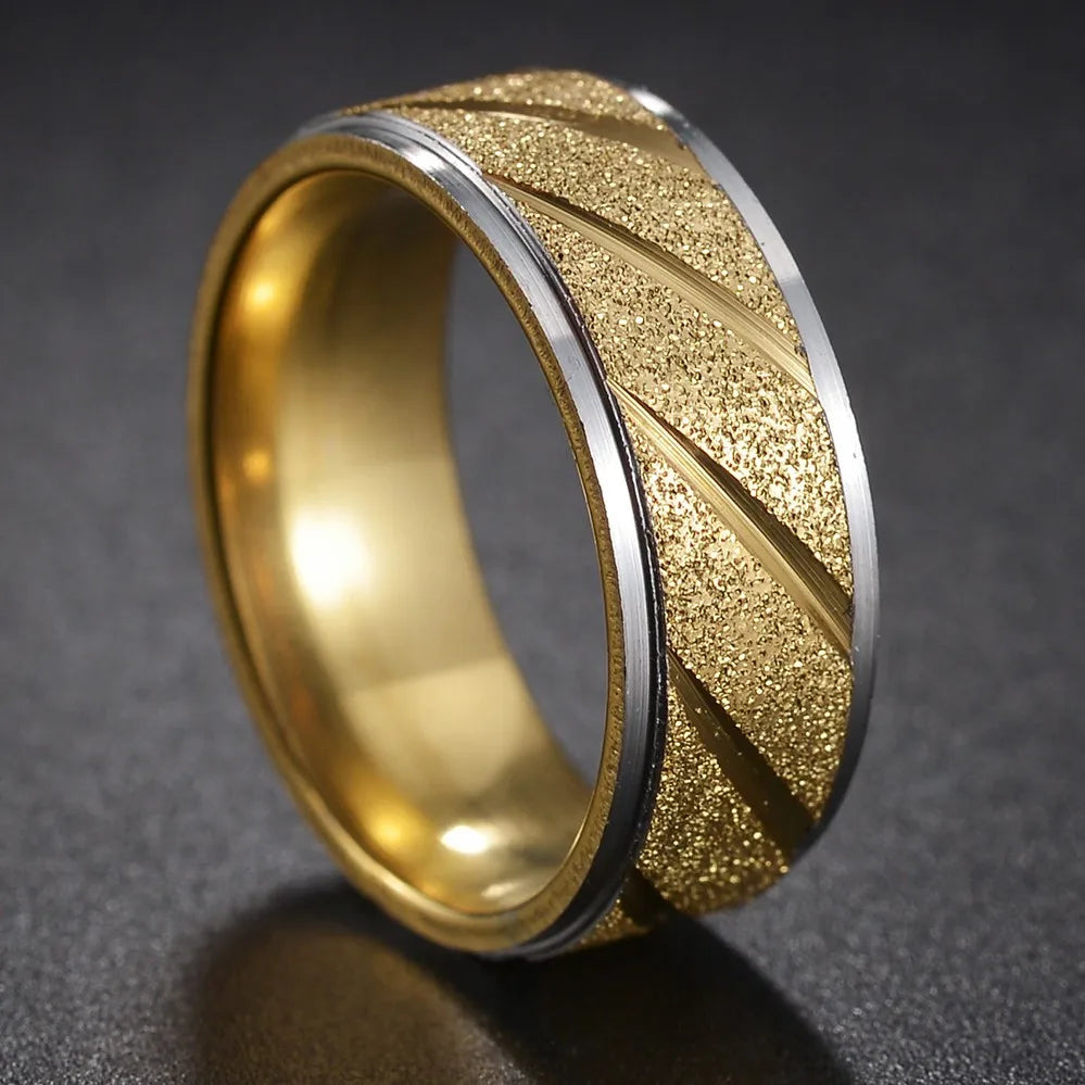 Fashion New 8mm Simple Men Ring Smooth Stainless Steel Blue Charms Rings Women's Couple Jewelry Gift Dropshipping