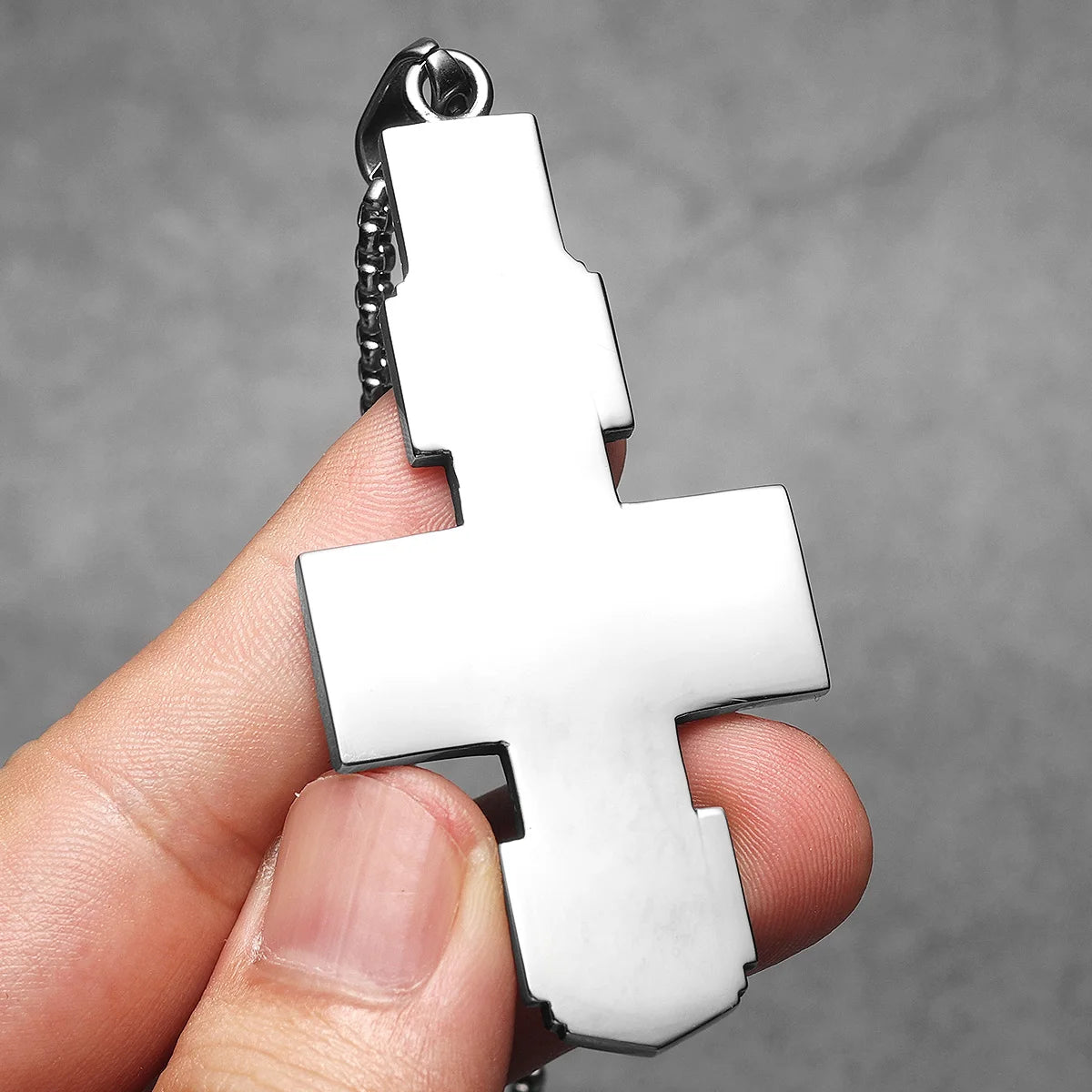 Retro Carving Jesus Cross Stainless Steel Men Necklaces Pendant Chain Punk For Women Fashion Jewelry Gifts