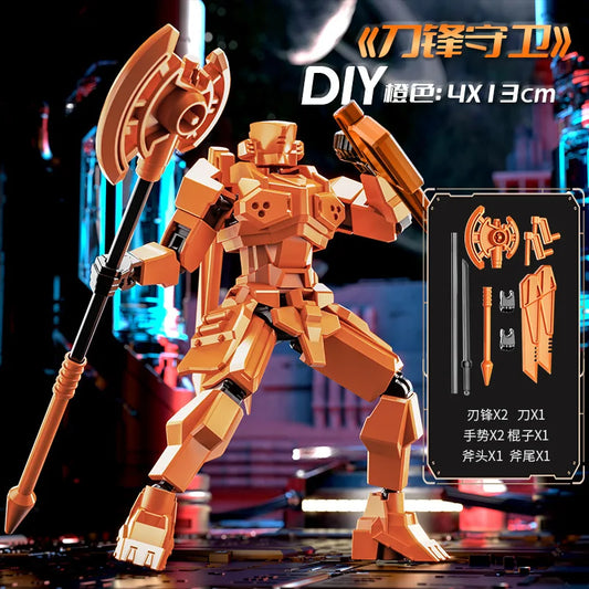 DIY Creative Ancient Roman Style Multi Joint Mobile building Justice Shield Mech Toy Assembly Model Handmade for children gifts