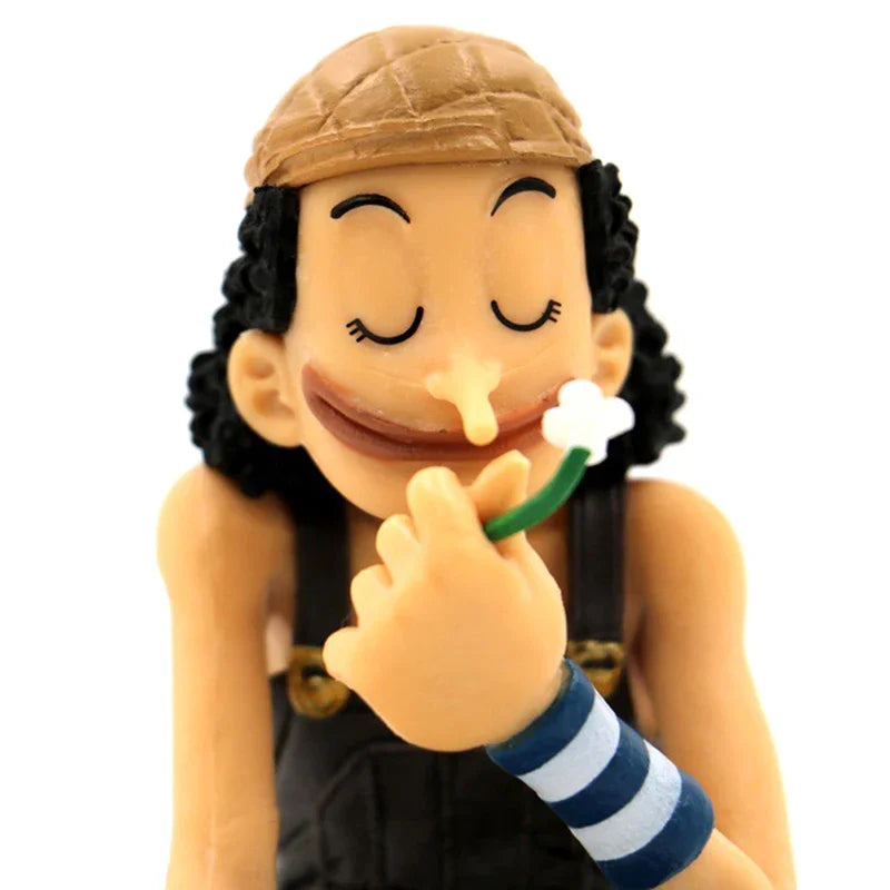 One Piece Anime Usopp Smell Flowers Sitting Posture Action Figure Model Dolls Collection Children's Gift Desktop Decoration