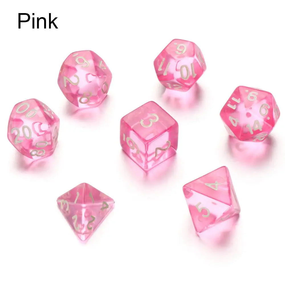 7Pcs D6 D8 D10 D12 D20 Coulorful Multi Sides Polyhedral Dice Set Resin Dices Table Games Accessory For D&d DND Party Supply B17