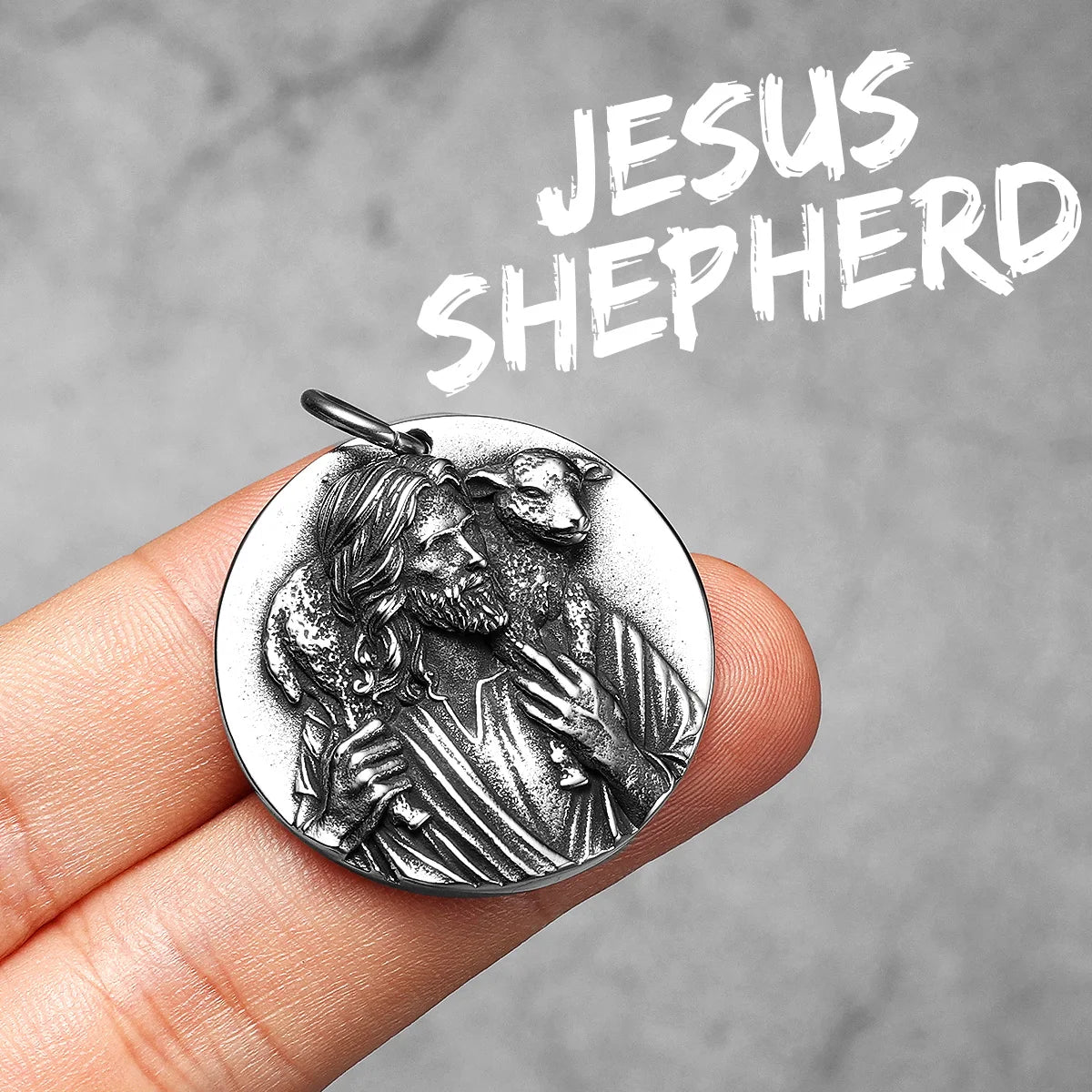 Christian Jesus Shepherd Stainless Steel Men Necklaces Pendants Chain Powerful Amulet Cool New for Women Jewelry Gifts Wholesale