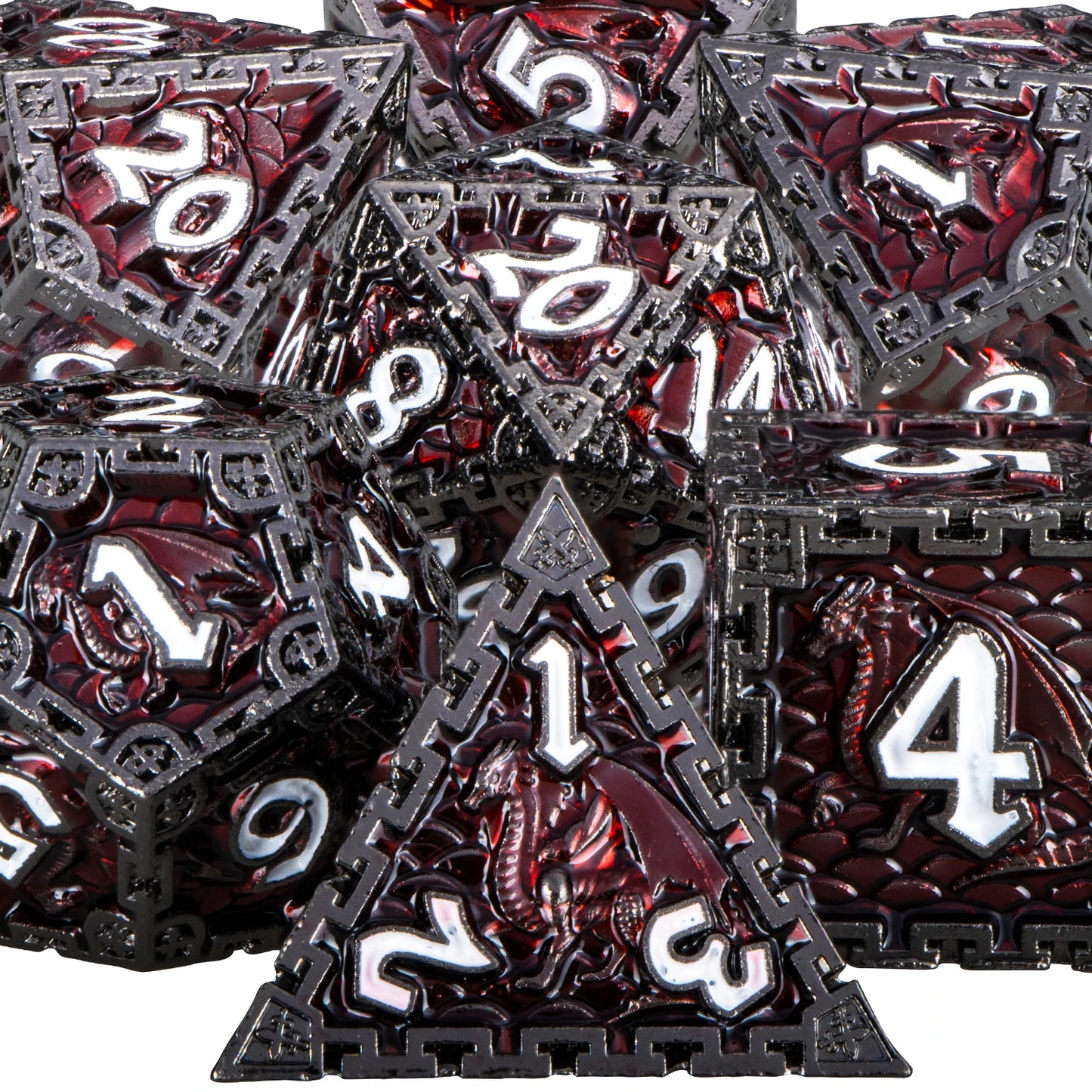 DND Metal Dice Set Dungeon and Dragon RPG Dice Polyhedral D&D Dice for RPG D+D Rolling Game Dice D and D Dice D20 D12 D10 D8 D6 MT-19