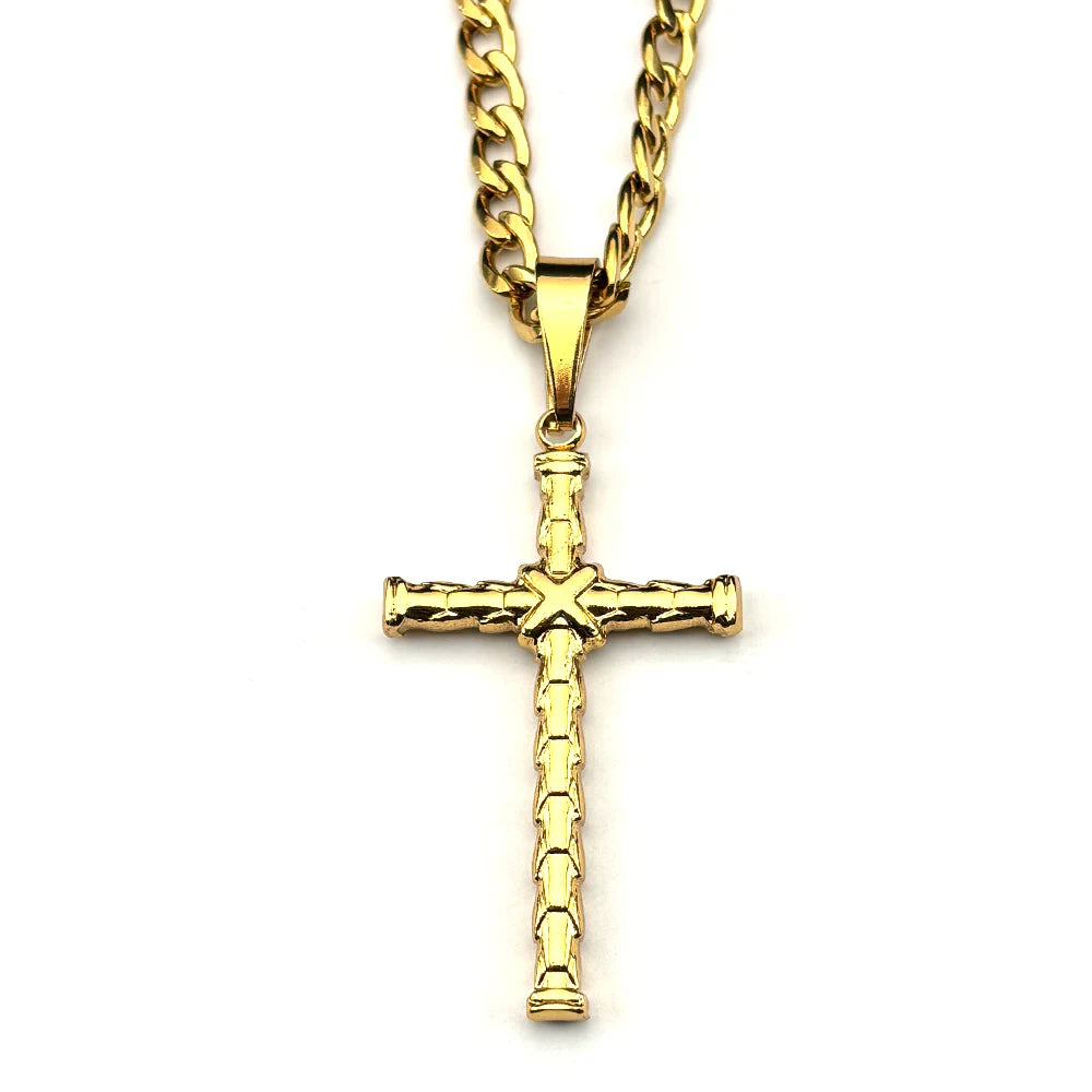 New Design Christian Stainless Steel Cross Pendant Necklace for Men Women Punk Hip Hop Biker Necklaces Amulet Jewelry Gift