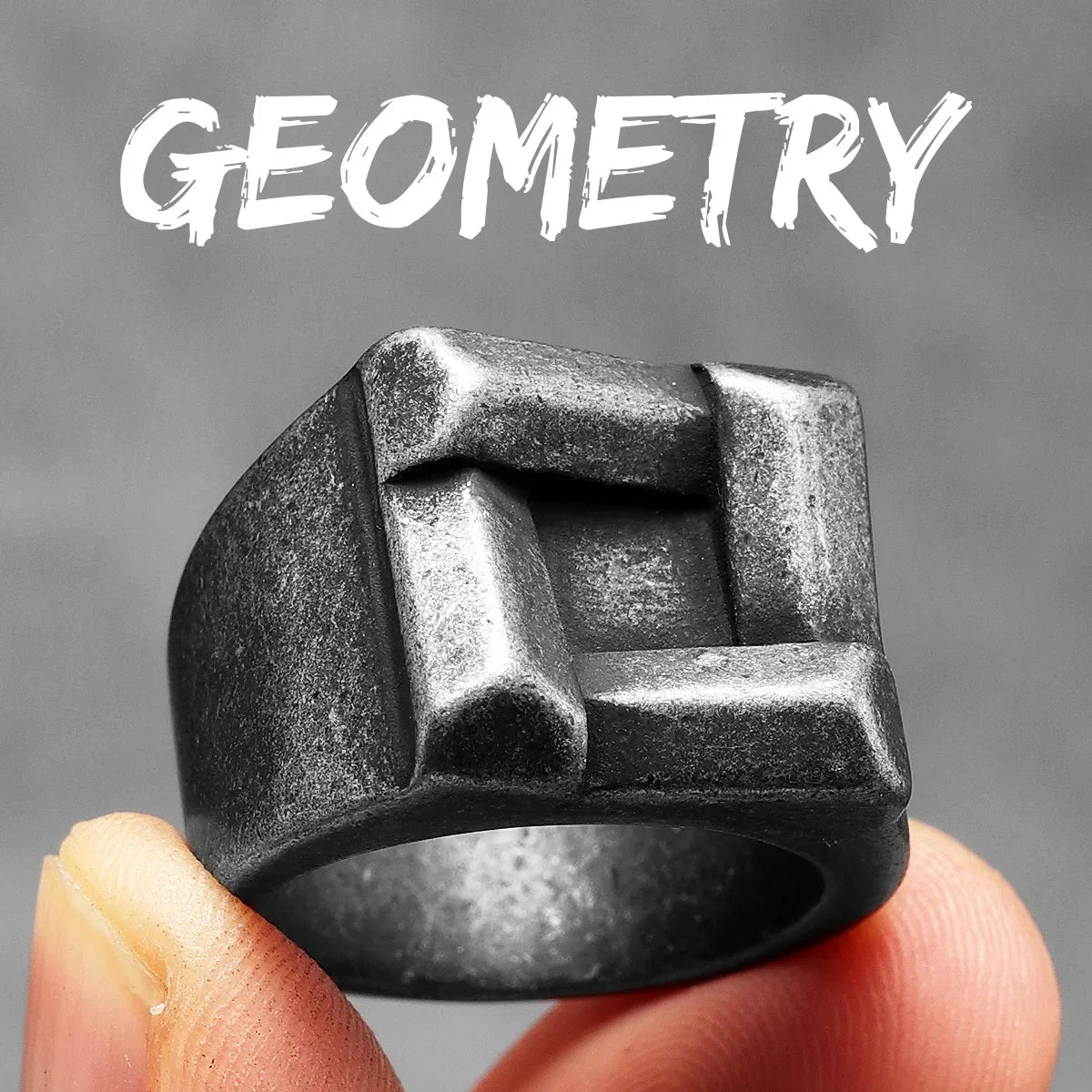 Retro Geometry Texture Men Rings Stainless Steel Women Fashion Jewelry Punk Trendy Luxury New In Accessories Gift Wholesale