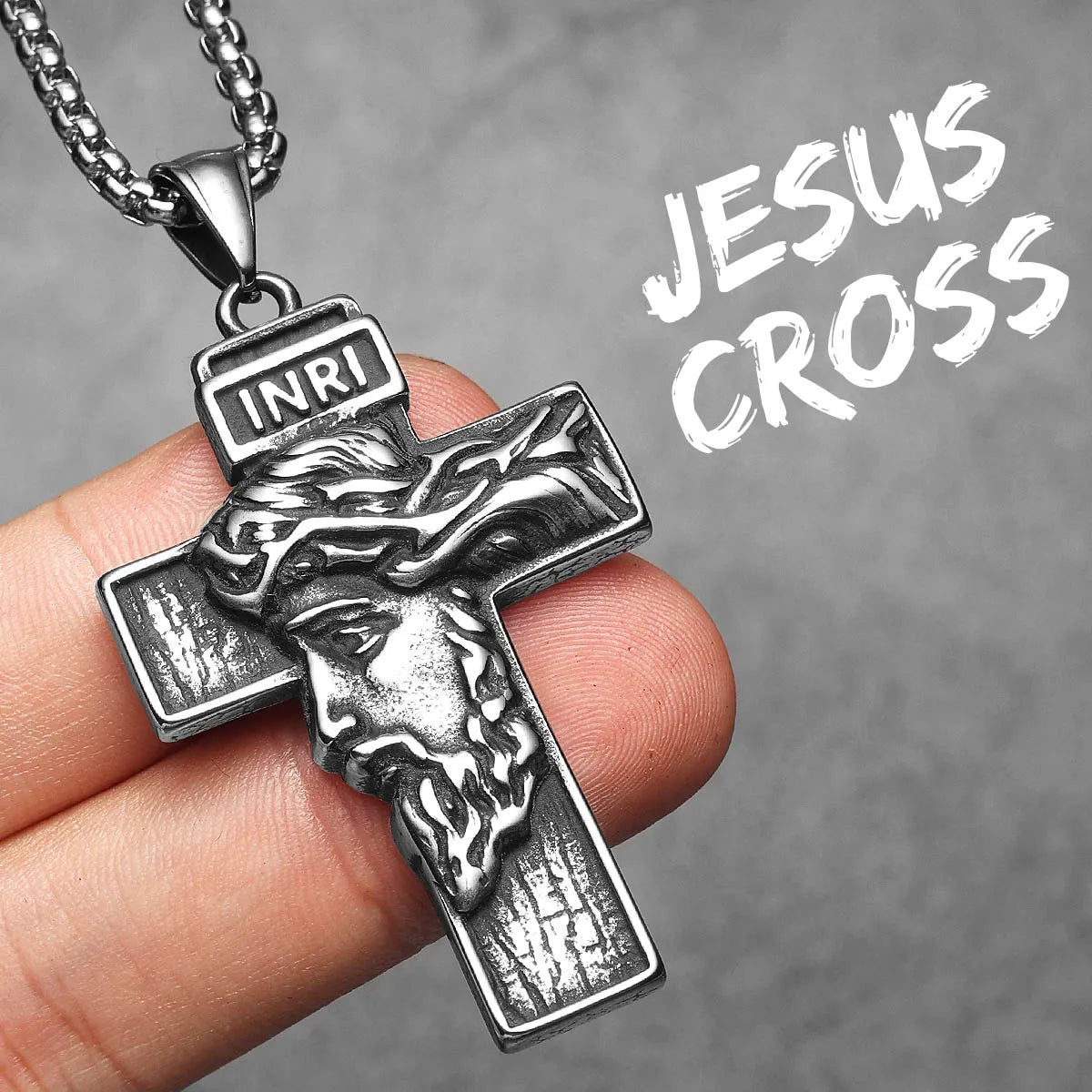3D Jesus Cross Amulets Stainless Steel Men Necklaces Pendant Chain Punk For Women Fashion Jewelry Gifts Wholesale Dropshiping