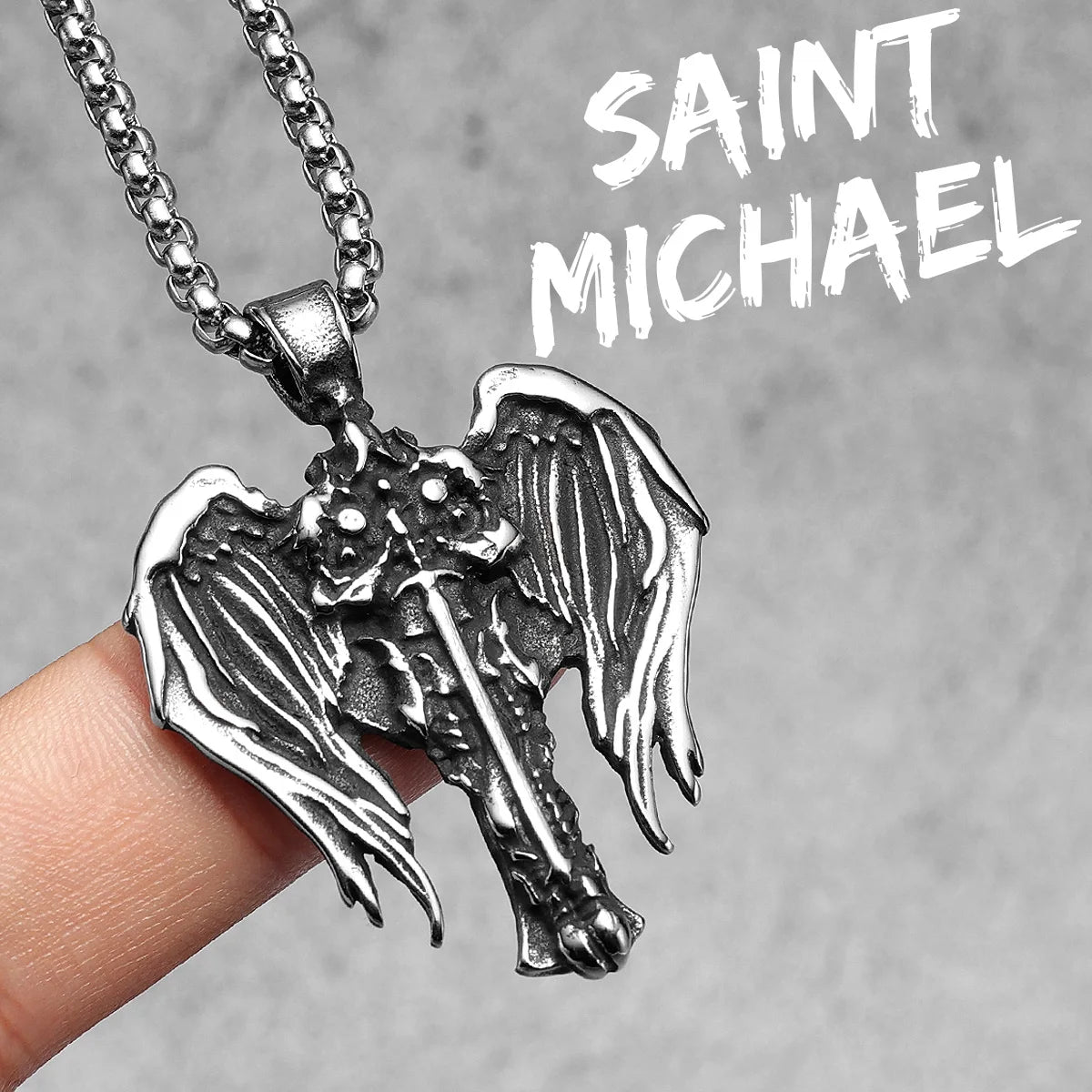 Angel Wing Cross Jesus Masonic Amulet Stainless Steel Men Necklaces Pendant Chains New For Women Fashion Jewelry Gifts Wholesale