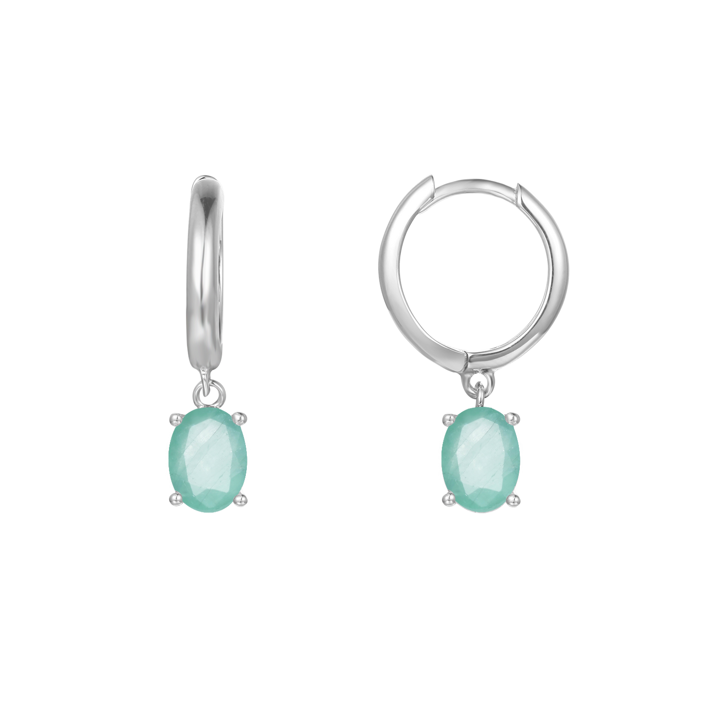 GEM&#39;S BALLET December Birthstone Jewelry 6x8mmOval Swiss Blue Topaz Gemstone Dangle Earrings in 925 Sterling Silver For Women Emerald 925 Sterling Silver