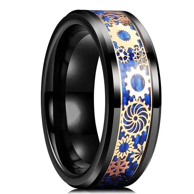 Fashion 8mm Tricolor Titanium Stainless Steel Rings for Men Women Black Brushed Men Promise Rings Wedding Party Jewelry Gifts