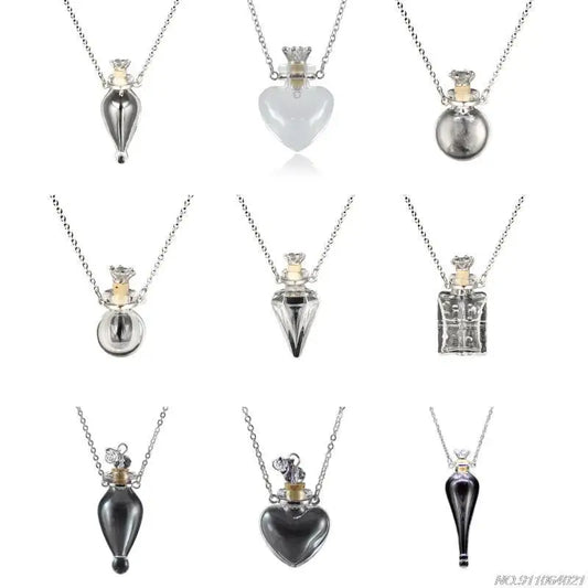 Transparent Heart Vial Bottle Necklaces Steel Chain Make Blood Vial Necklace Women Jewelry Gift Dropship