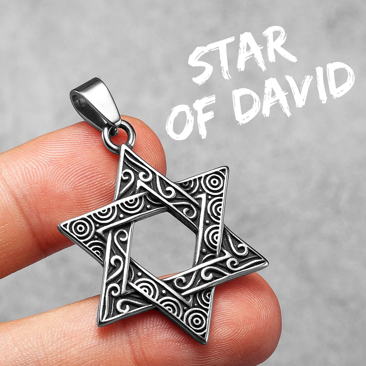 Judaism Solomon's Seal Stainless Steel Men Necklaces Pendant Chain Powerful Amulet Vintage for Women Jewelry Gifts Wholesale
