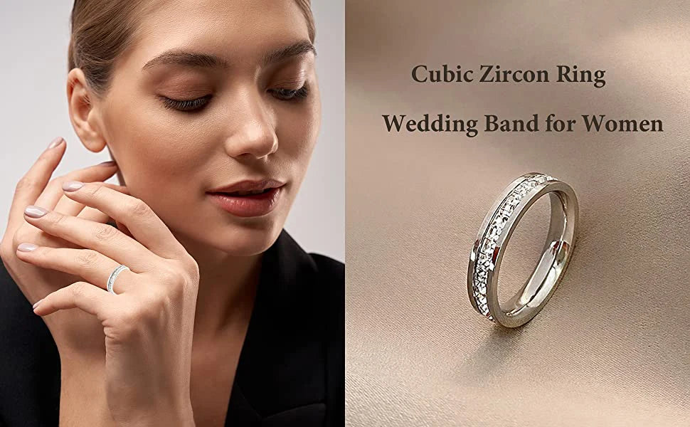 Hip Hop Iced Out Crystal CZ Bling Woman Rings Fashion Stainless Steel Rings For Men Women Wedding Engagement Jewelry Wholesale