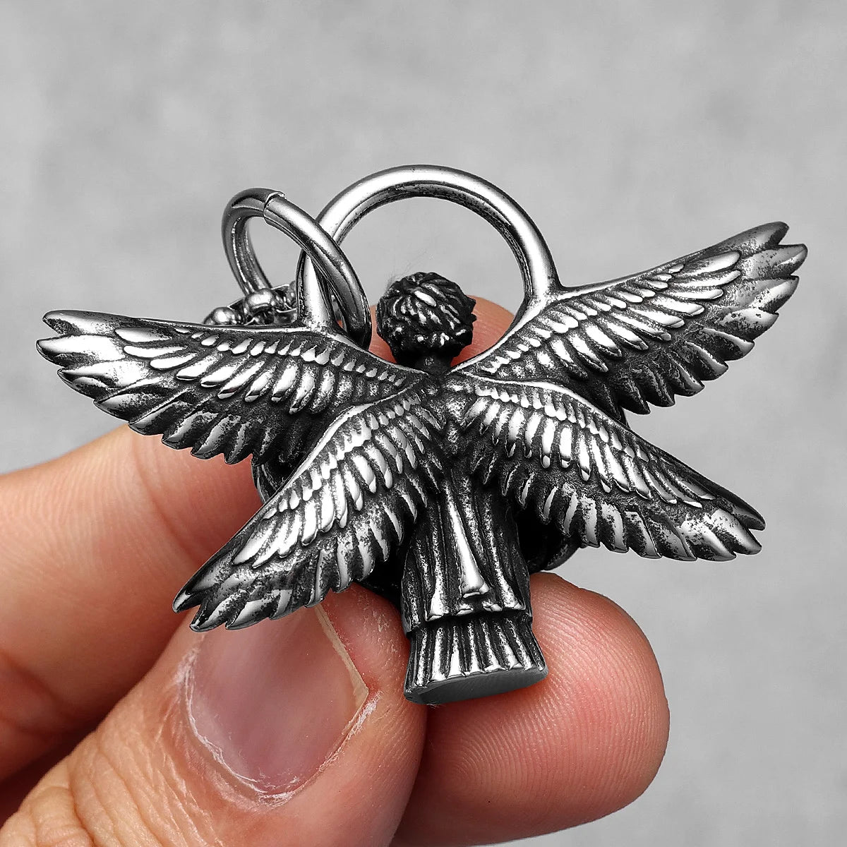 Pray for Angel Wings Stainless Steel Men Necklaces Pendant Chain Punk For Women Fashion Jewelry Gifts Wholesale Dropshiping
