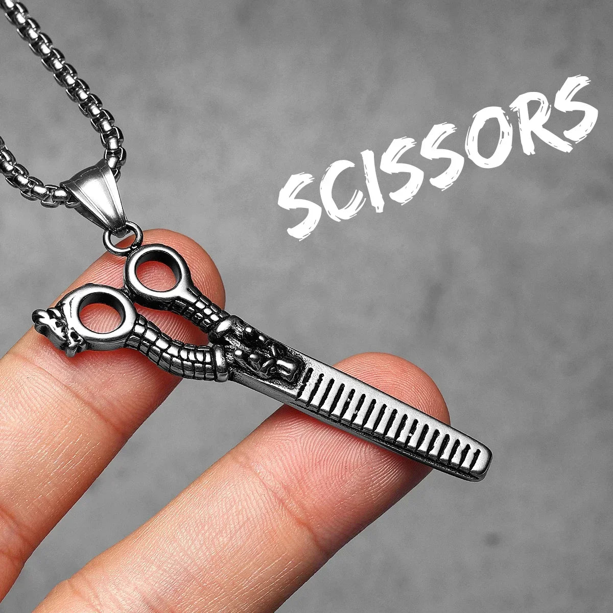 Barber Scissors Shaver Hair Drier Razor Stainless Steel Man Necklaces Pendant Chain For Women Fashion Jewelry Gifts Wholesale