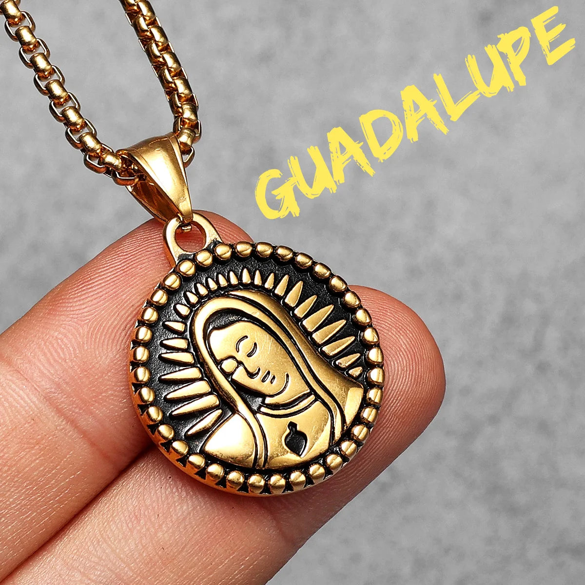 Aesthetic Virgin Mary Stainless Steel Zircon Men Necklace Pendant Chain Powerful Amulet Luxury For Women Jewelry Gifts Wholesale