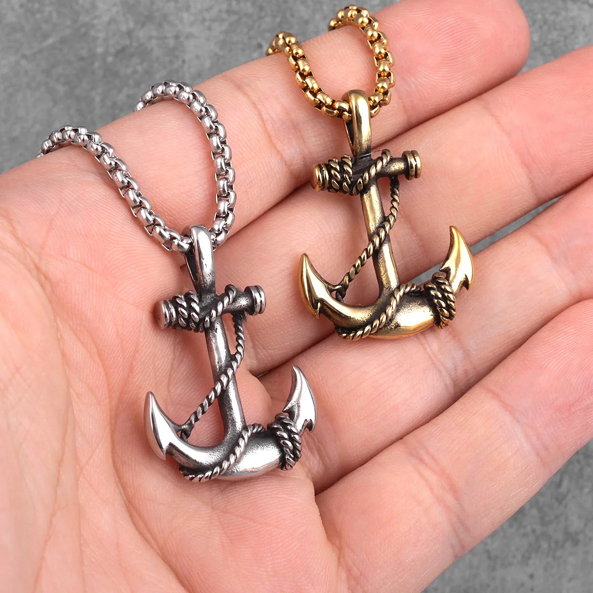 Anchor Sailor Stainless Steel Men Women Necklaces Pendants Chain Vintage Punk Rock Fashion Jewelry Creativity Gift Wholesale