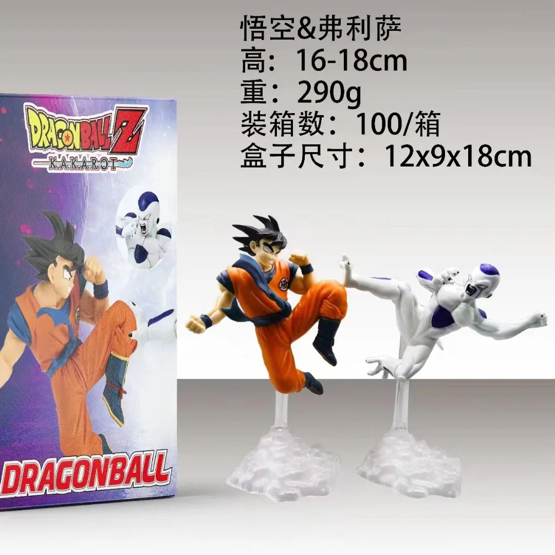18CM Dragon Ball Z Son Goku & Frieza Figure Big Showdown Scene Battle Pose Model Toy Gift Ornament Collection Action Figure PVC 1 Set No box