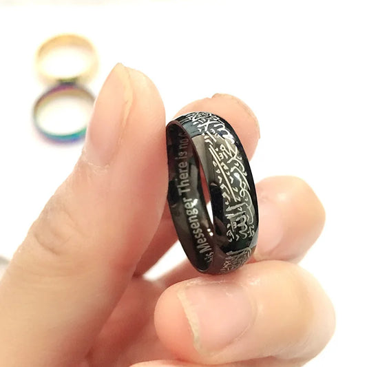 2025 Hot Selling Retro Titanium Steel 6mm/8mm Laser Engraving Ring For Women Men Jewelry Valentine Gifts Size 6-13
