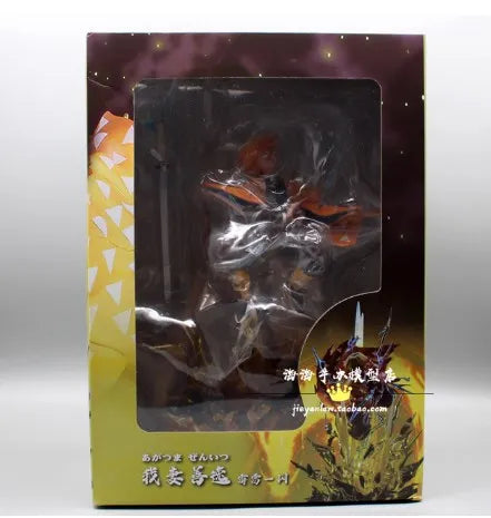 Demon Slayer Anime Action Figures Agatsuma Zenitsu GK Statue Scene Figure Kimetsu no Yaiba Figurine 32cm 32cm with box