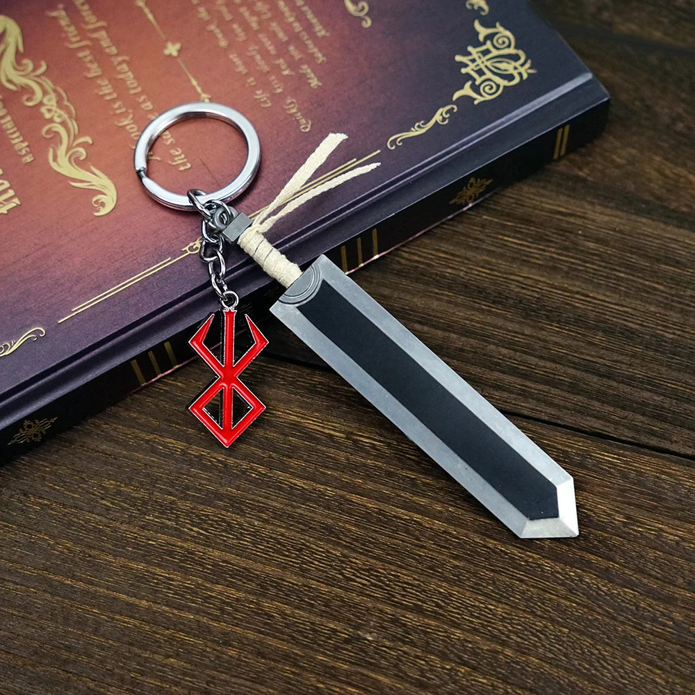 Berserk Guts Black Sword Keychain Jewelry Key Chain Anime Keyrings Keychains for Men Women Accessories Key Ring Pendant llaveros