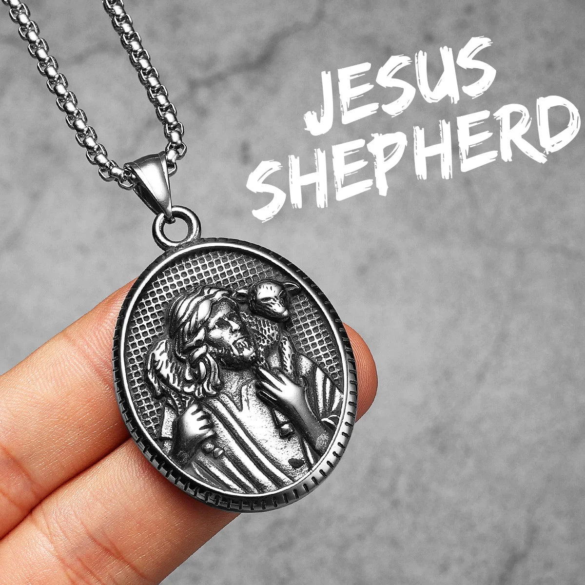 Jesus Heart Cross Series Stainless Steel Men Necklaces Pendant Chain Powerful Amulet Vintage For Women Jewelry Gifts Wholesale