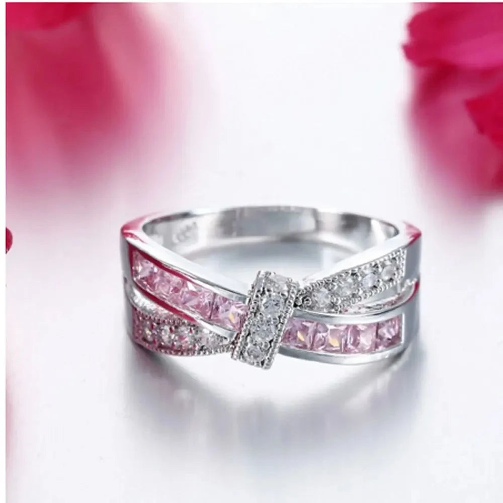 925 Sterling silver crystals Rings Christmas gift for women lady like Watch style Lovely Wedding Cute fashion classic Jewelry