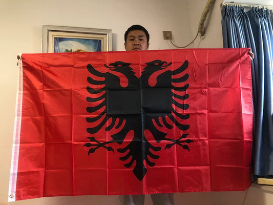 SKY FLAG Albania Flag 3x5 ft Flag of Albania 90x 150cm High Quality Double printed hanging Polyester Albania National Flag