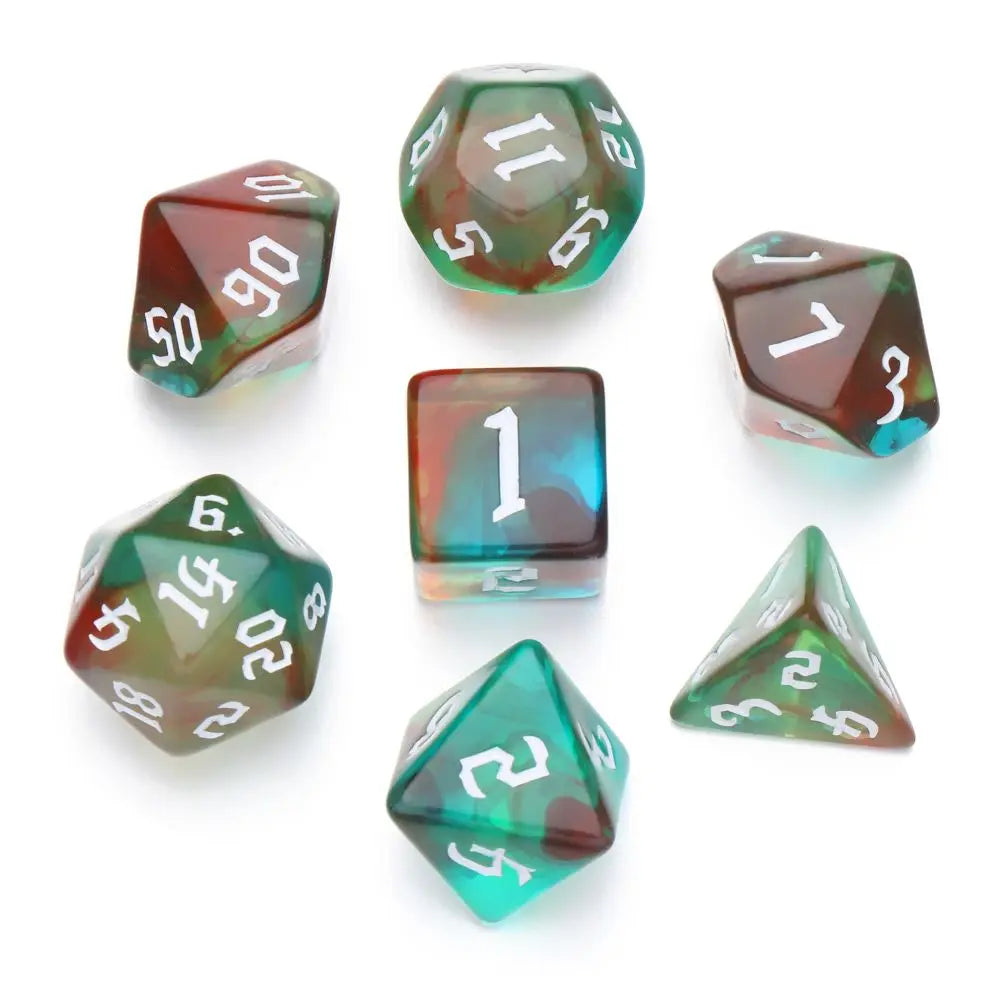 7Pcs Resin Polyhedral Dice Multi Sides Dices Set Table Games Accessories D6 D8 D10 D12 D20 For D&d DND