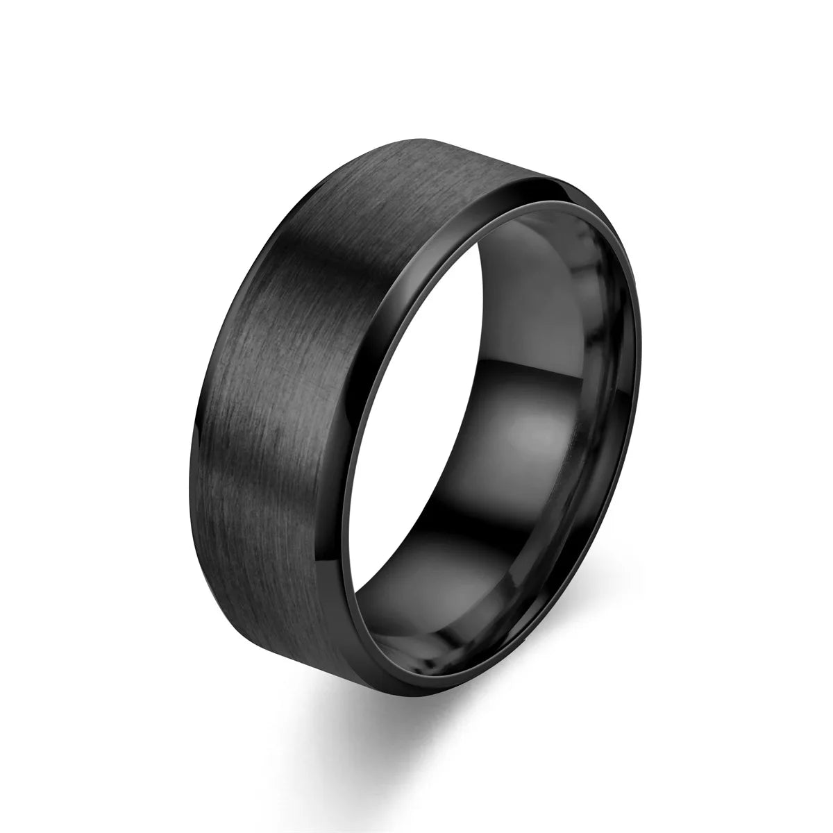 Classic 8mm Stainless Steel Men Rings Rose Gold Color Brushed Surface Wedding Band Unisex Engagement Jewelry Gifts Drop Shipping