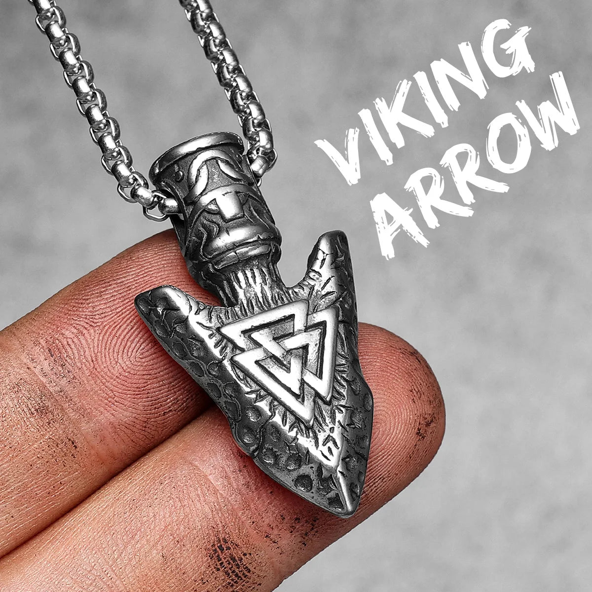 Collar con colgante de acero inoxidable con diseño de armas vikingas para hombre, estilo nórdico, estilo retro rock, punk, rap, para amigos, regalo de joyería masculina.