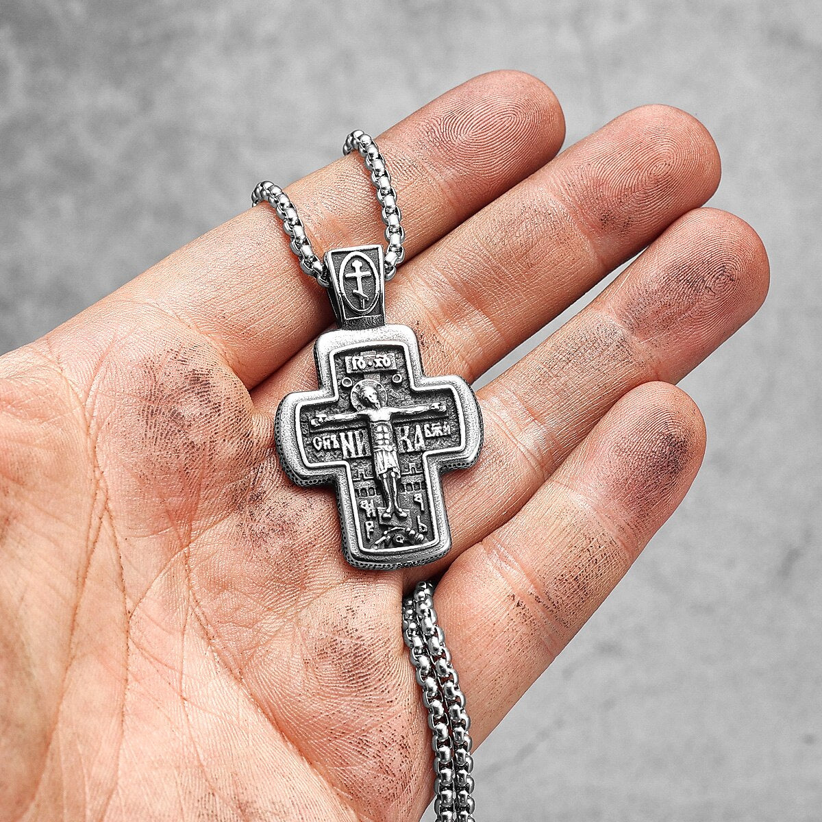 Religion Jesus Cross Stainless Steel Men Women Necklaces Pendants Chain Punk Gothic Trendy Jewelry Creativity Gift