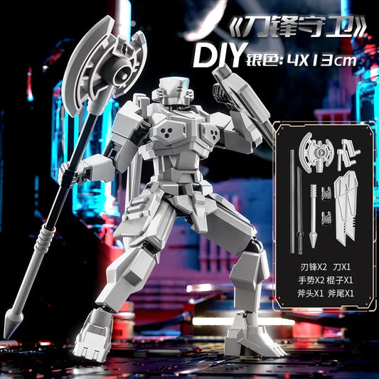 DIY Creative Ancient Roman Style Multi Joint Mobile building Justice Shield Mech Toy Assembly Model Handmade for children gifts