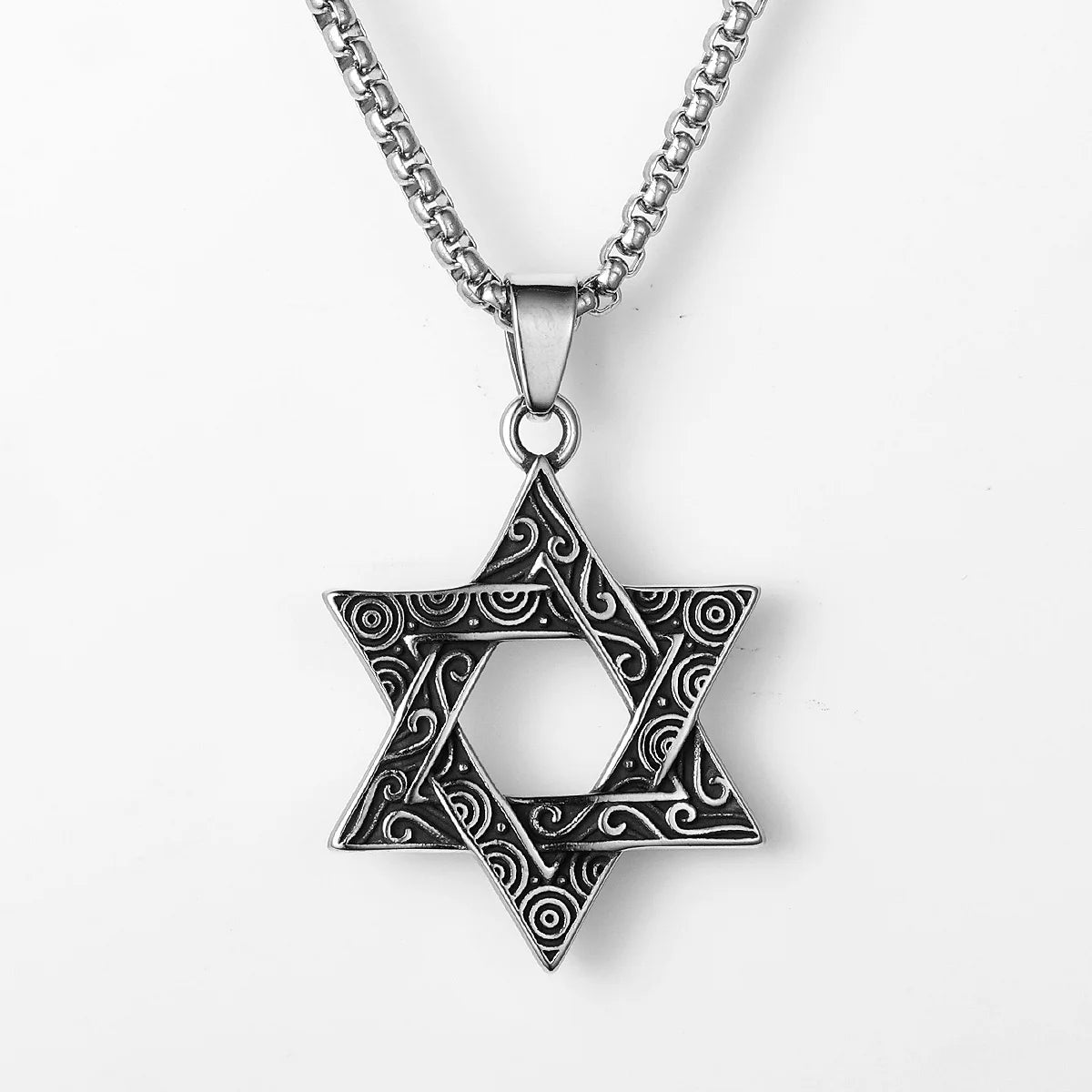 Judaism Solomon's Seal Stainless Steel Men Necklaces Pendant Chain Powerful Amulet Vintage for Women Jewelry Gifts Wholesale