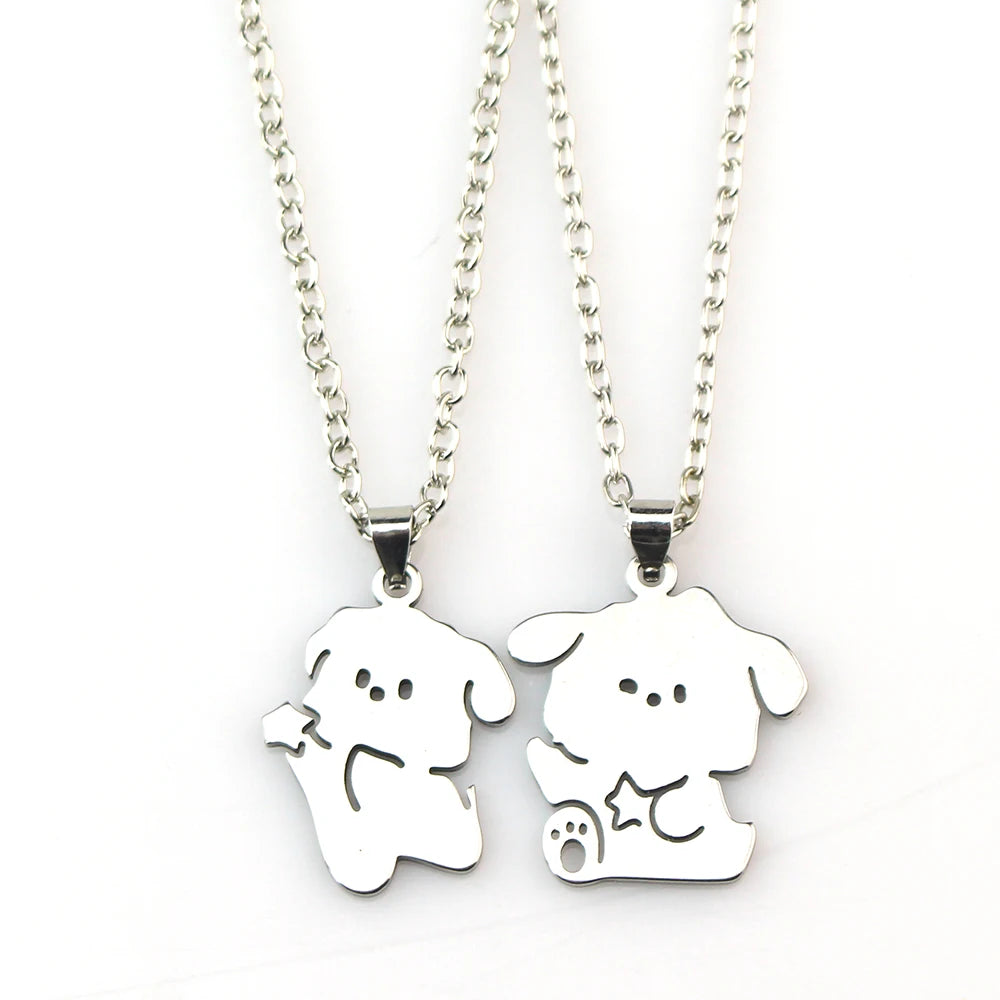 Cat Couple Necklaces For Lovers Yin Yang Animal Pendant Necklace Heart Couples Friendship Jewelry for Lovers Best Friends Gift