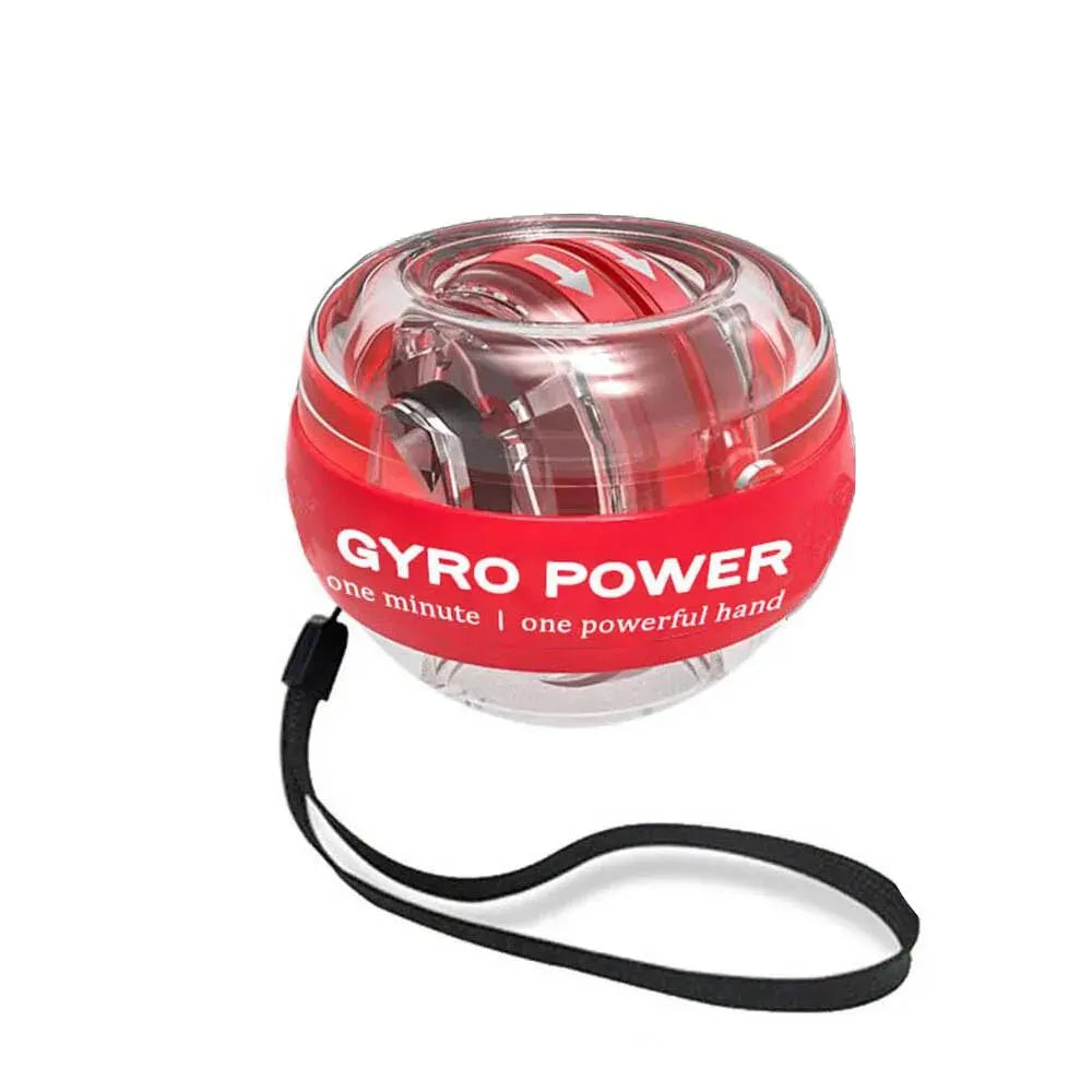 Self-starting Gyro Ball Gyroscopic Power Wrist Ball Forearm Exerciser Arm Hand Muscle Force Trainer Gyroball Home Gym Red without LED